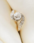 Beautiful Rare Big Old Cut Diamond Ring Art Deco 18K Gold 1920