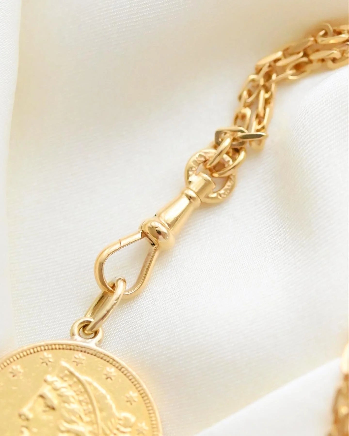 Amazing Antique Long Guard Chain Ultra Long 18K Gold 1910s