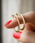 Free shipping! Italian Vintage Hoops 14K Gold Lightweight