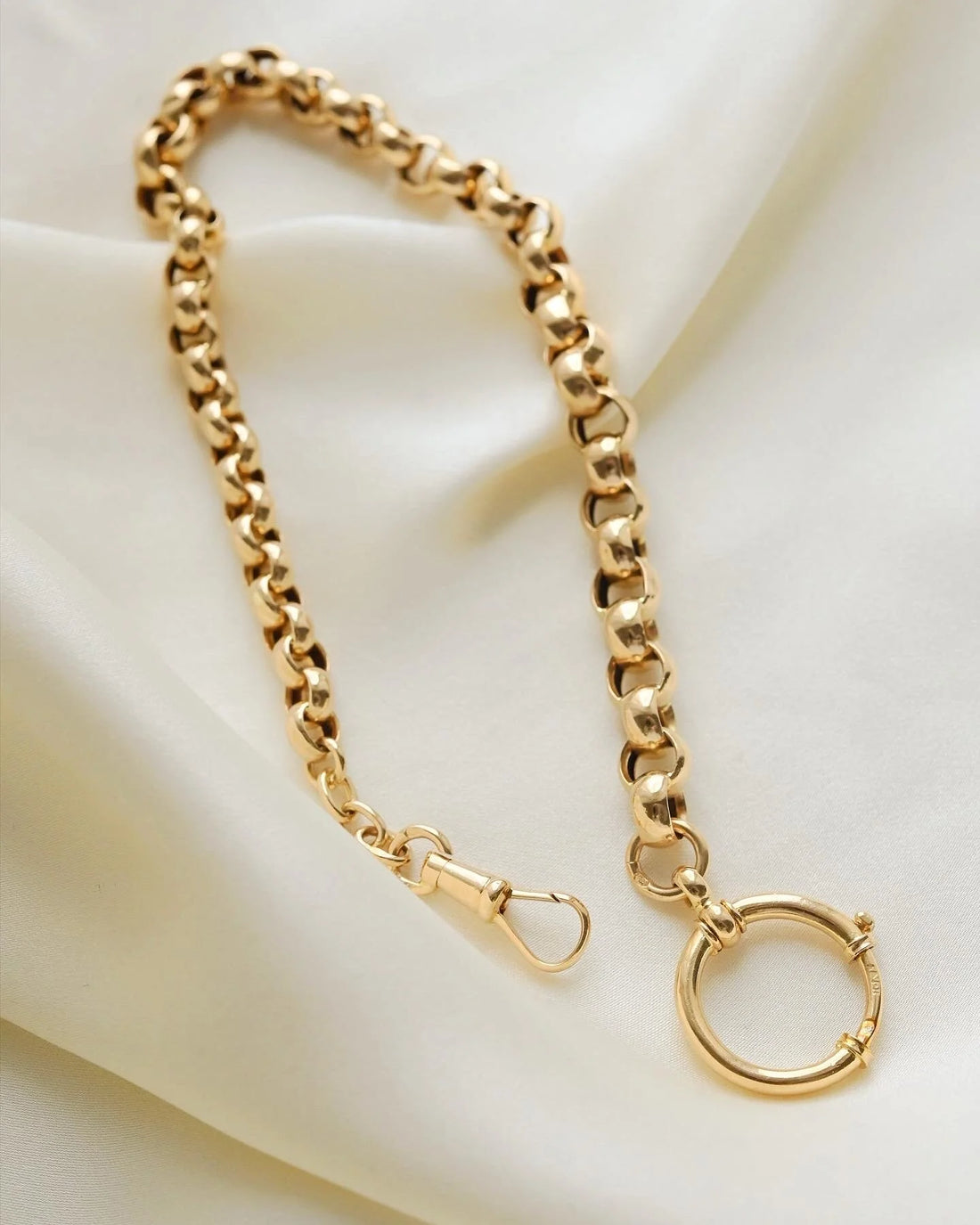 Amazing Antique Jumbo Belcher Link Watch Chain 18K Gold 1910s