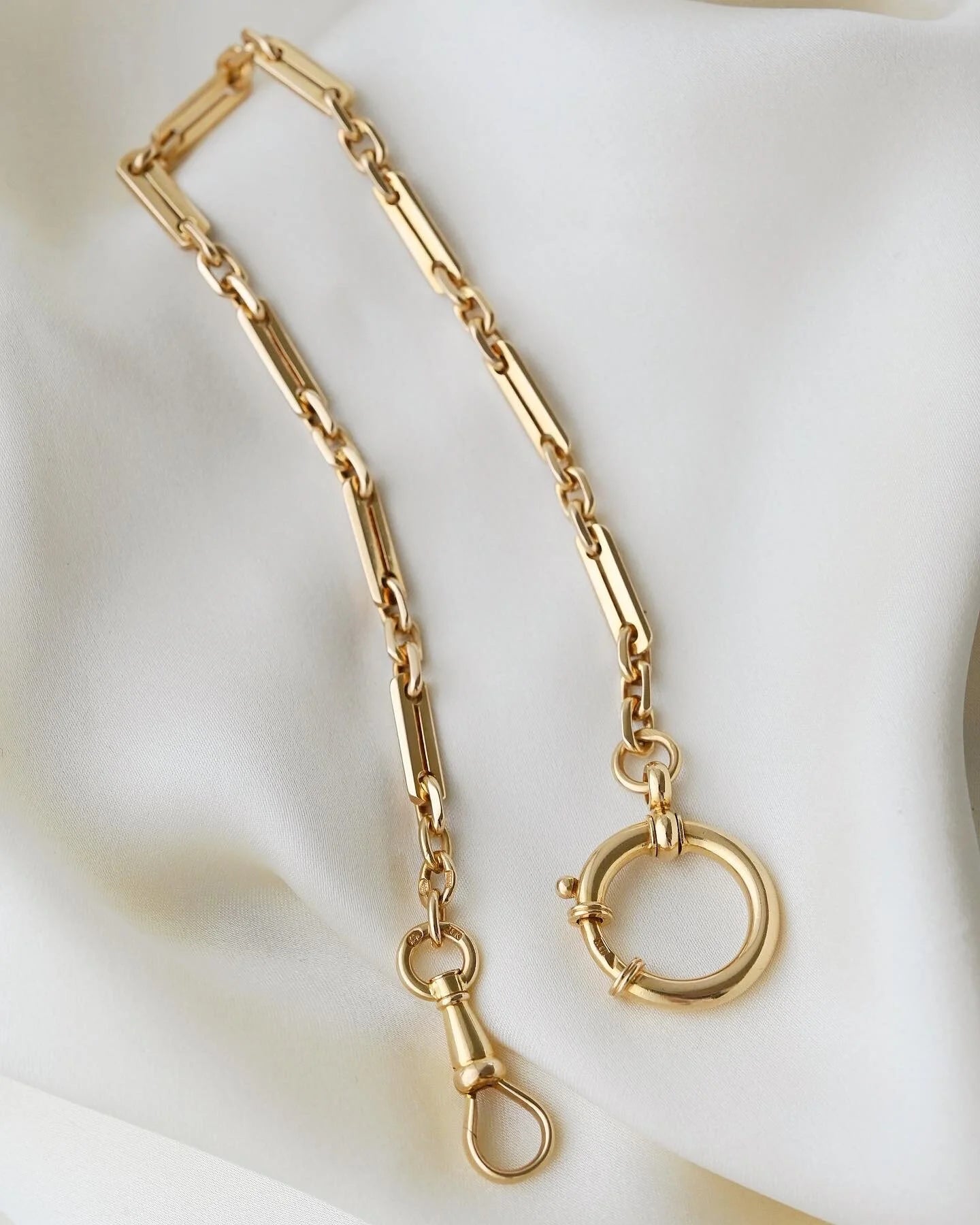 Sublime Heavy Swedish Watch Chain 18K Gold 1920s
