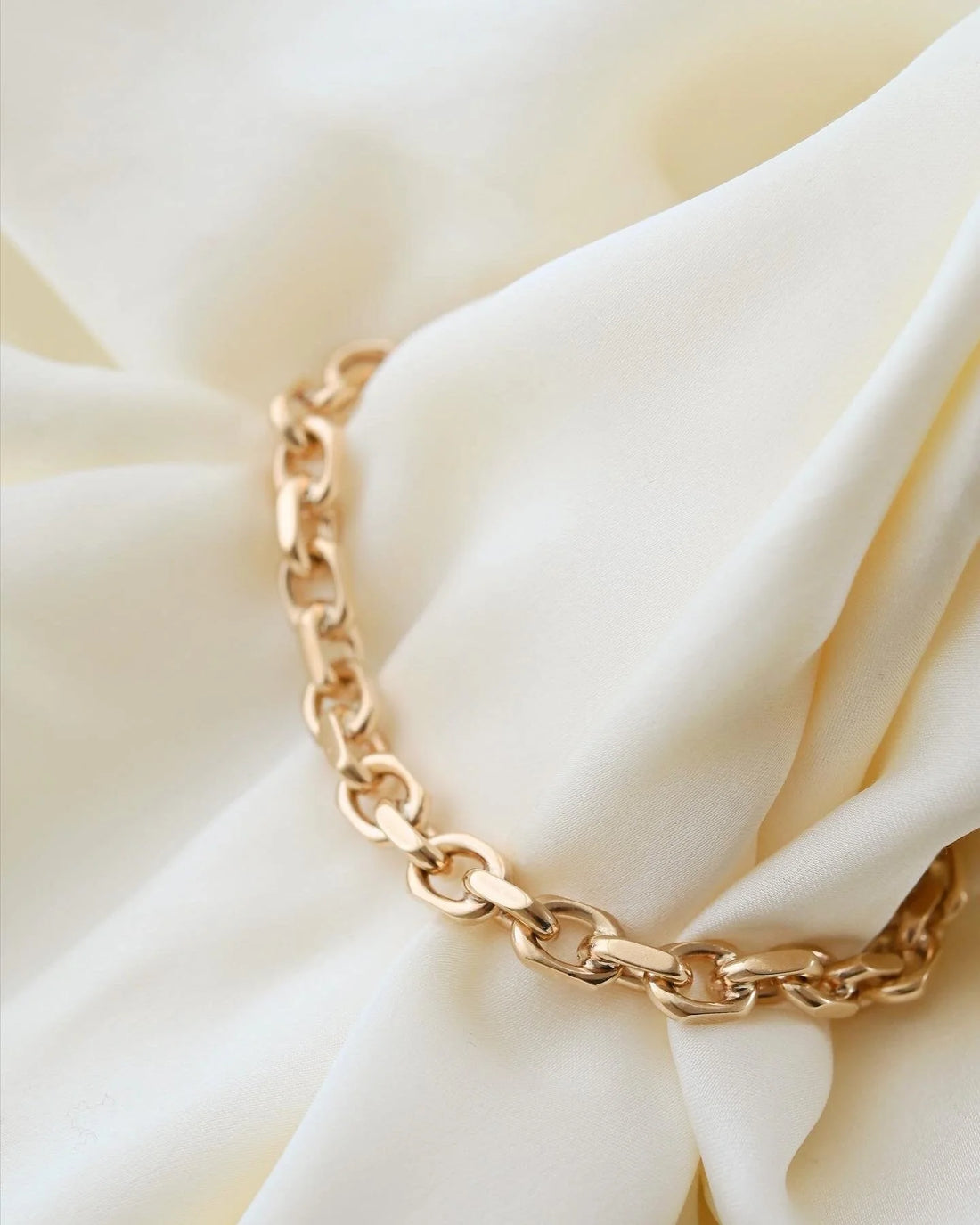 Super Chunky Danish Vintage Biker Link Bracelet 14K Gold Mid 1900s