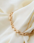 Super Chunky Danish Vintage Biker Link Bracelet 14K Gold Mid 1900s