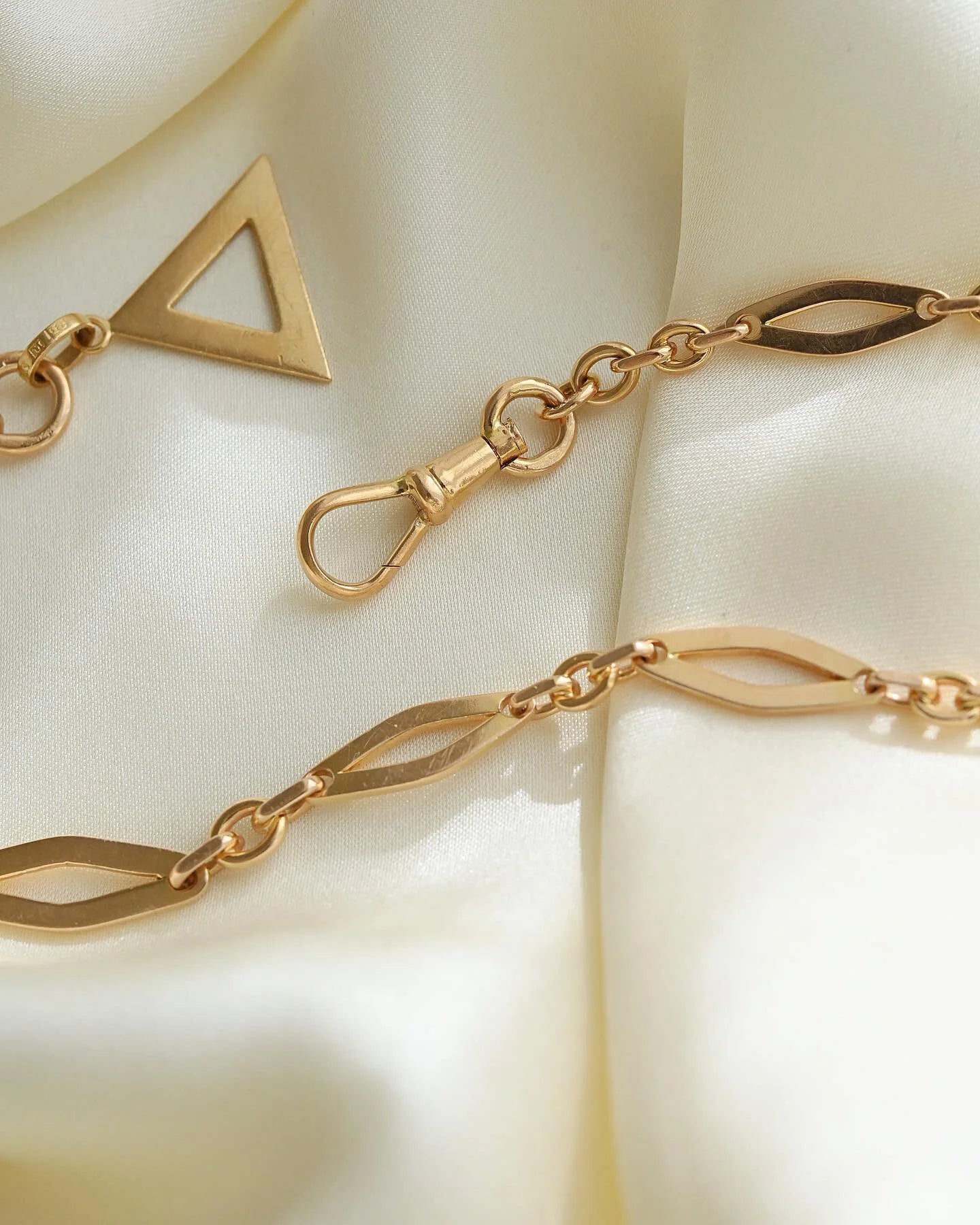 Unreal Stunning Antique Watch Chain 10.5 Inches 18K Rose Gold 1933