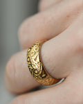 Fabulous Edwardian Wedding Band 18K Gold 1902