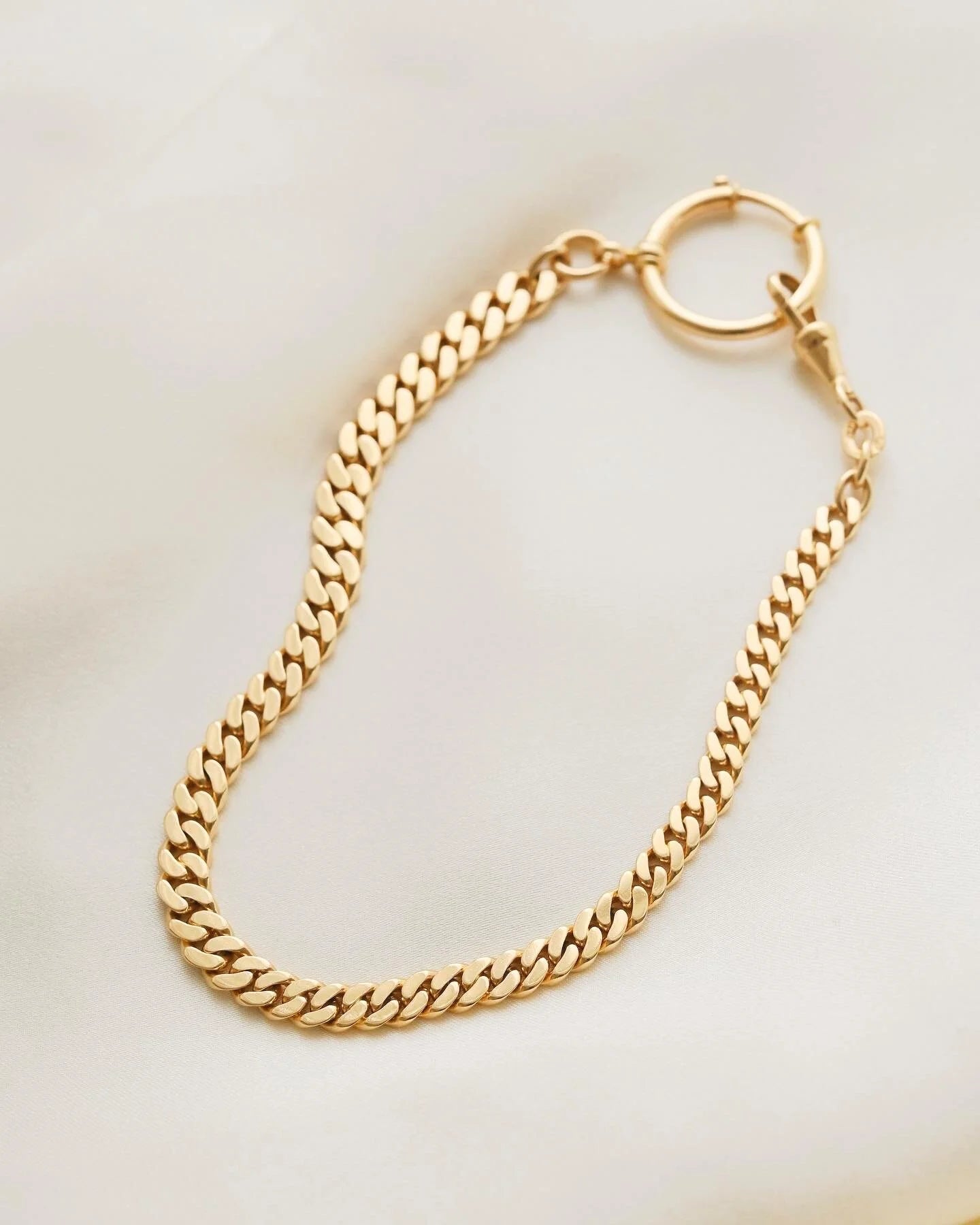 Antique Swedish Curb Link Watch Chain 18K Gold 1920s