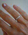 Dreamy Swedish Vintage Diamond Band 0.50 Carats Ring 18K White Gold