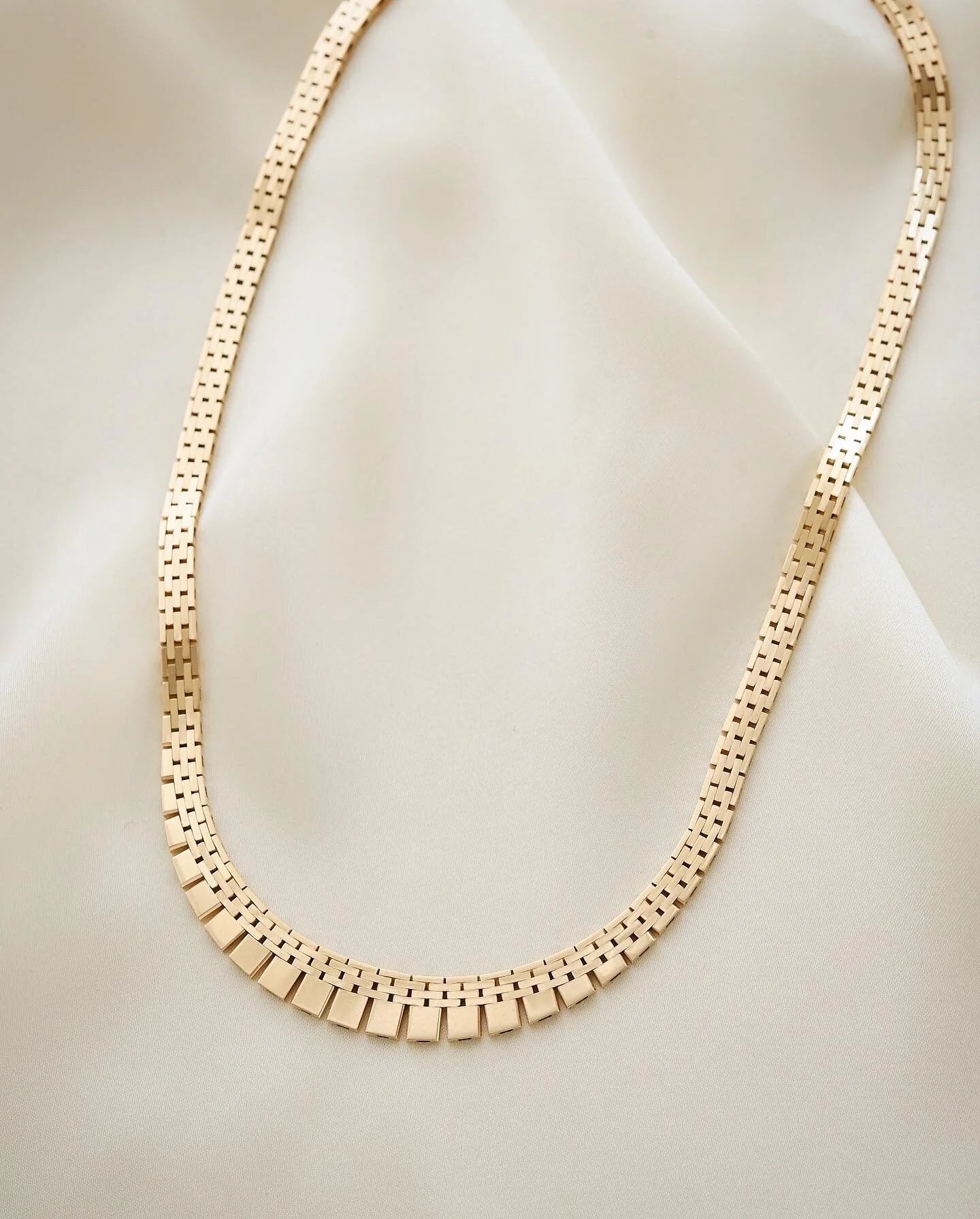 Gorg Mid Size Brick Link Chain 14K Gold 1960s