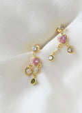 The Sweetest Heart Toumaline Earrings 18K Gold Vintage