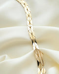 Outstanding Danish Vintage Bee Cell Variation Link Necklace 14K Gold