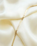 Danish Vintage Baby Brick Link Necklace by Tom Jensen 14K Gold 1970