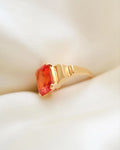 Incredible Orange Swedish Sapphire Ring 18K Gold 1952