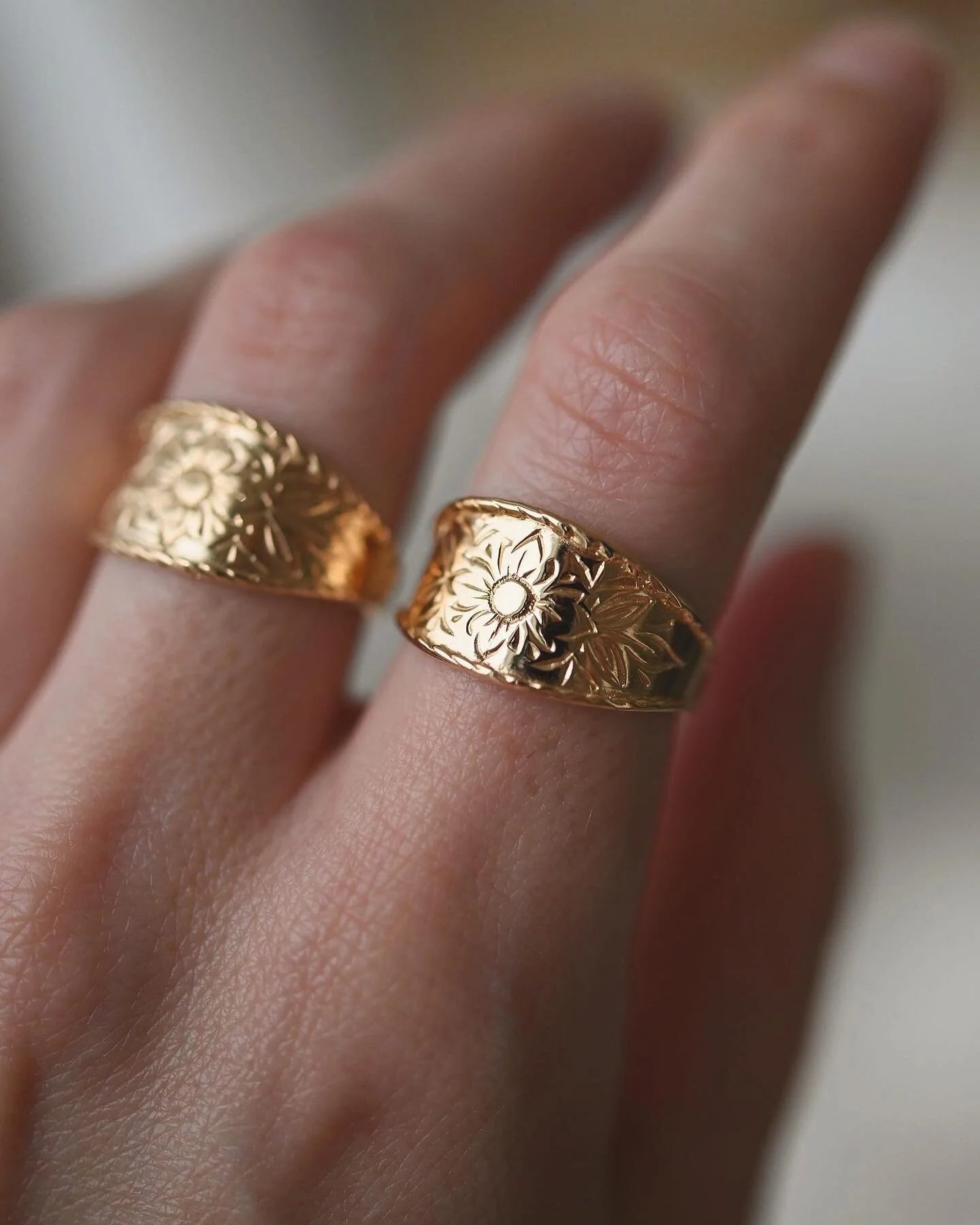 Swedish Vintage Cigarband Rings 18K Gold