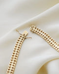 Extraordinary 59 Grams Sexy Flat Curb Link Necklace 14K Gold 1970