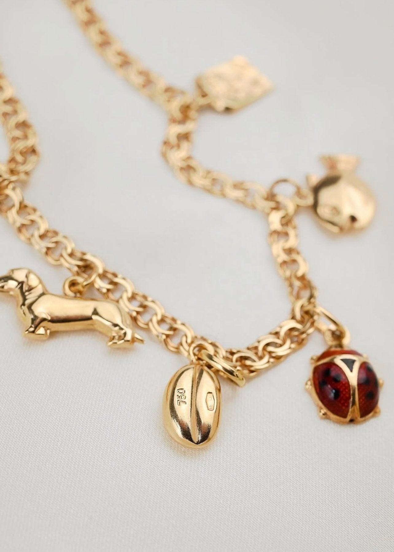 The Cutest of Cutest Charm Bracelet 18K Gold Vintage Sweden 1960s
