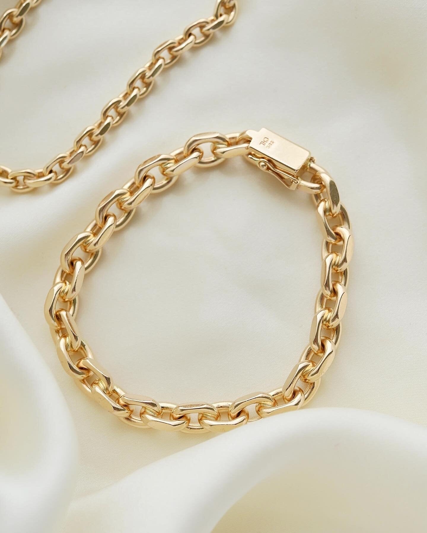 Biggest Most Amazing Vintage Anchor Link Bracelet Ever 14K Gold 1970