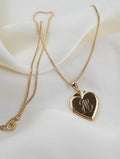 Beautiful RARE Antique Heart Locket on Curb Link Chain 18K Gold 1930s Sweden