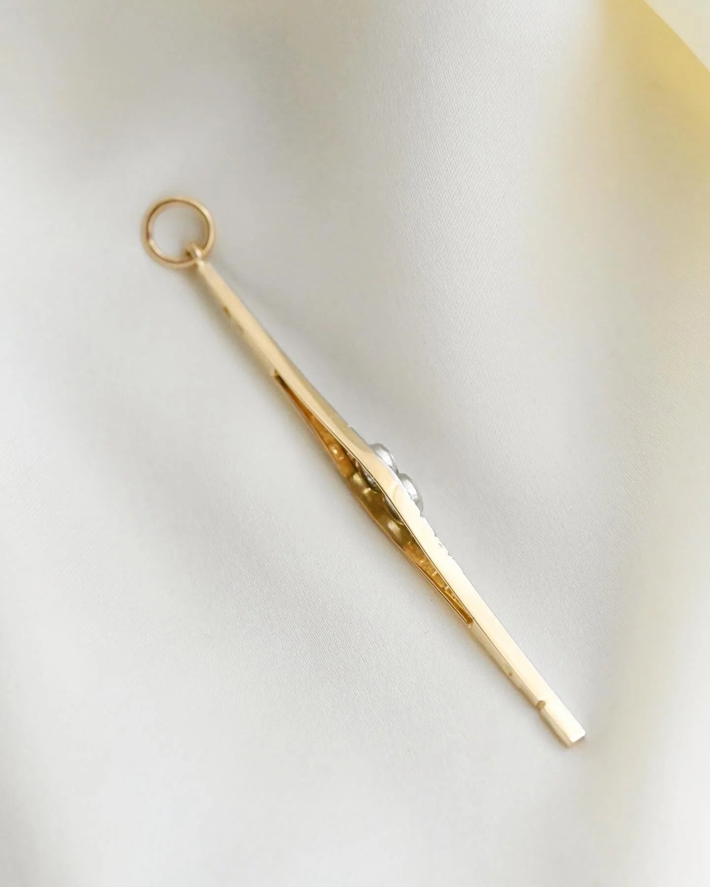 Edwardian Brooch Conversion Pendant Cut Diamonds Platinum And  18K Gold