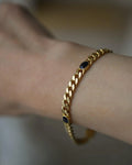 Heavy, Deluxe Midnight Blue Sapphire x 18K Gold Bracelet 1984
