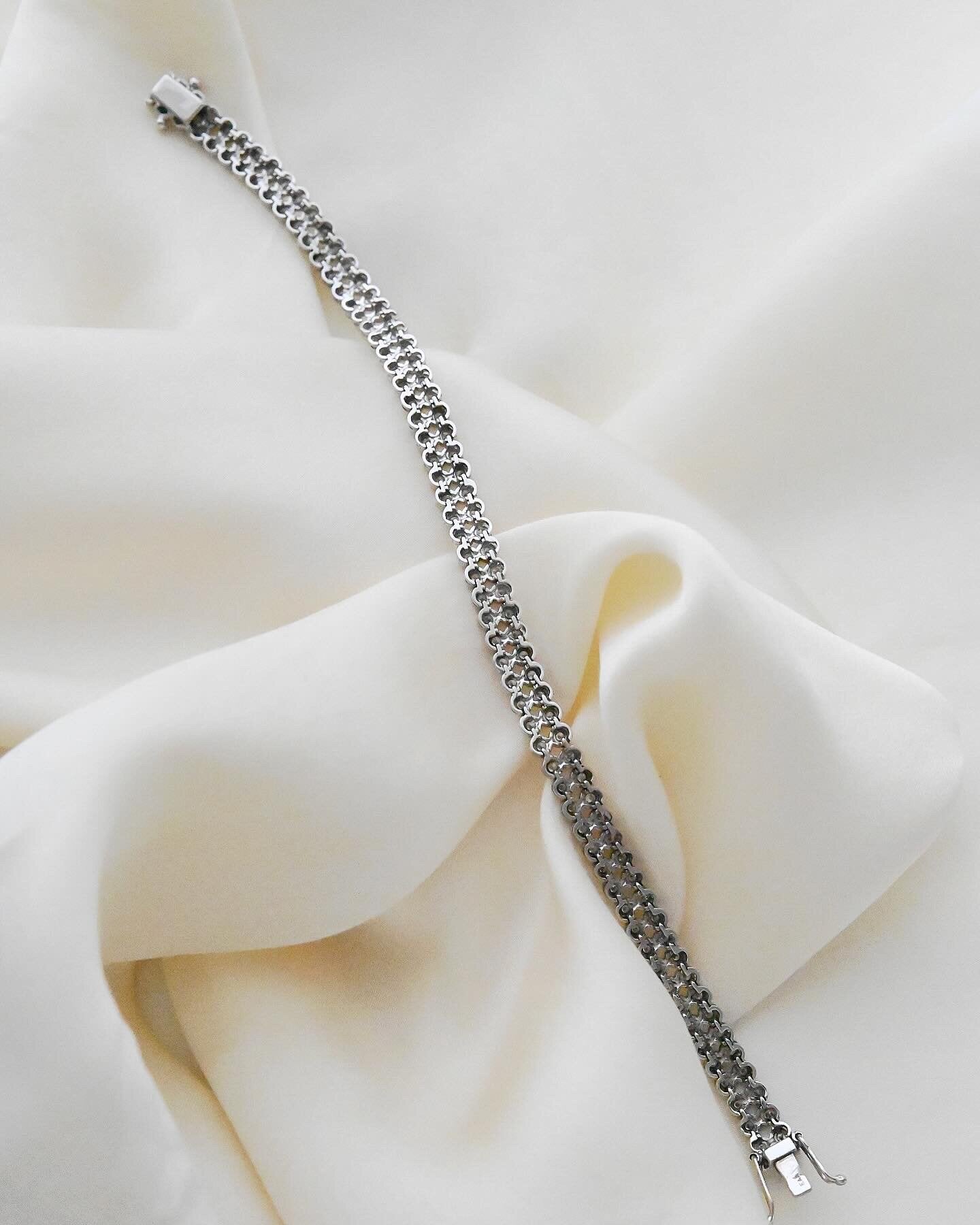 From My Personal Collection! Double Row Tennis Bracelet Bezelset Diamonds 2.10 Carat 18K White Gold 2002
