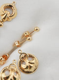 Two-in-One Dangling Swedish Vintage Drop Earrings 18K Gold 1950s