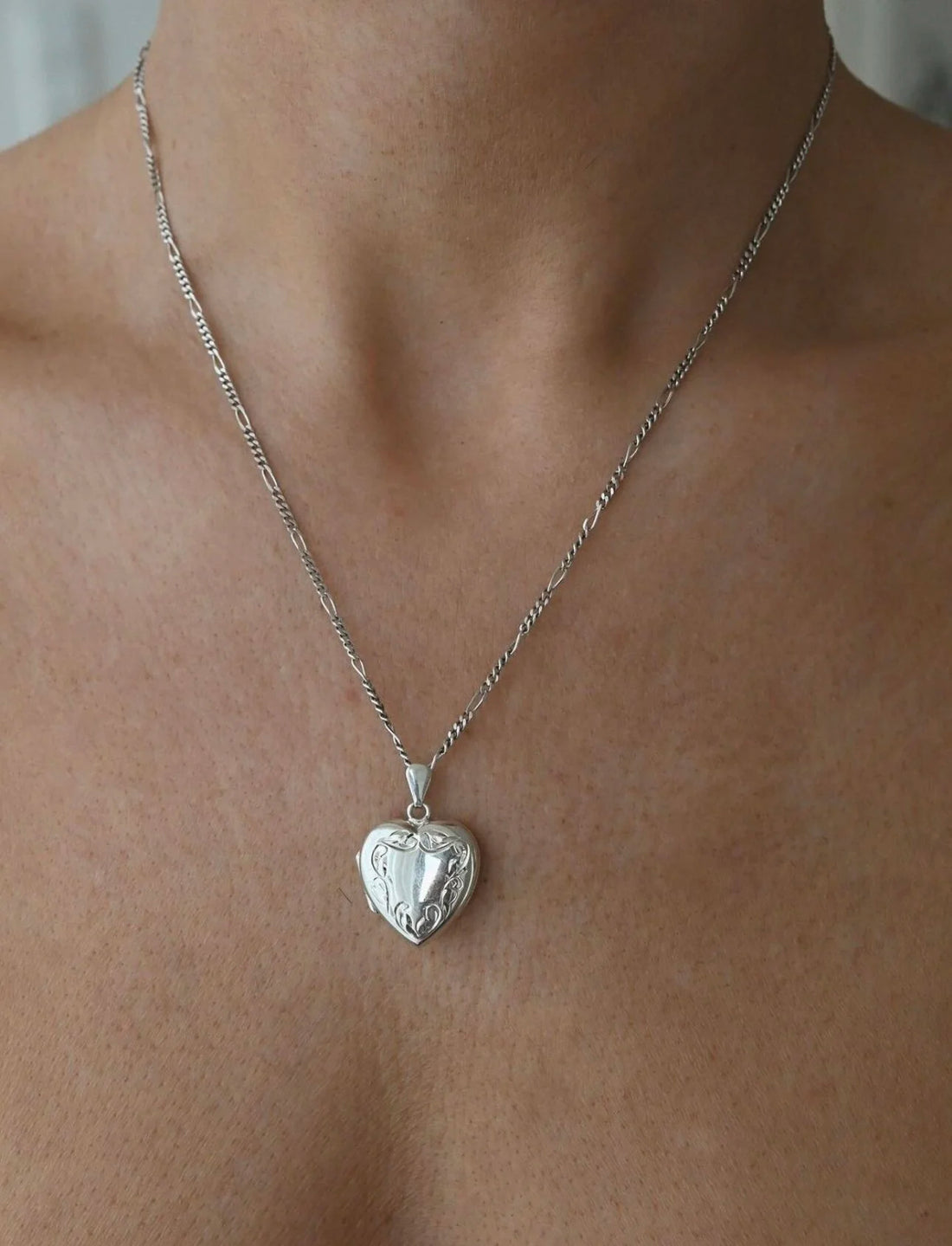 The Cutest Vintage Silver Puffy Silver Heart Locket Pendant