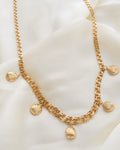Heavy Swedish Pearl Shell Charm Necklace 18K Gold