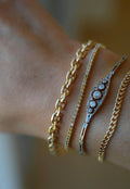 Rare 18K Solid Through and Through Anchor Link Bracelet Sweden 1970s