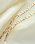 Two Rare Danish Vintage Slimmer Brick Link Bracelets 14K Gold 1960-70