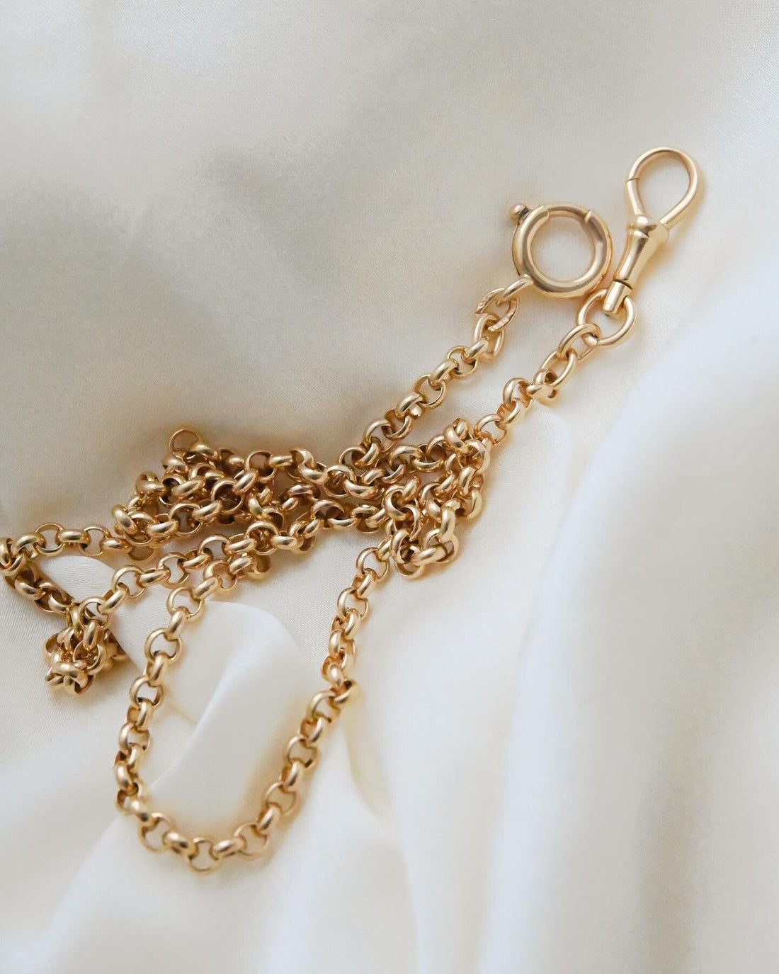 Ultra Rare 107 Year Old Antique 23 Grams Watch Chain on 18.25 Inches 18 Gold 1917