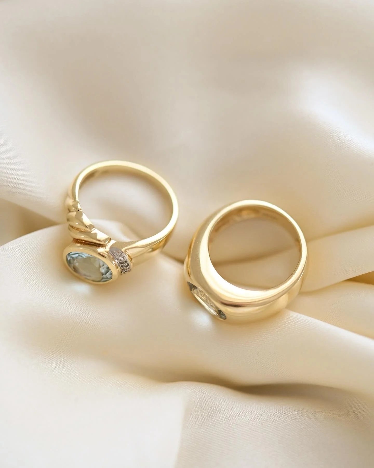 Amazing Vintage Aquamarine Rings 14K Gold