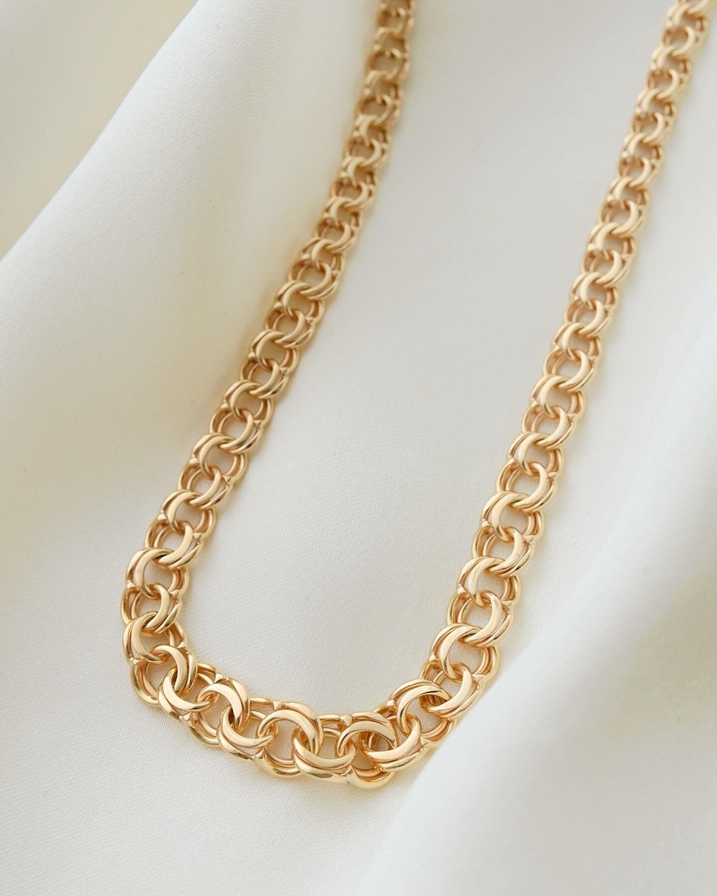 Beautiful Swedish Vintage Bismarck Necklace 18K Gold 1962