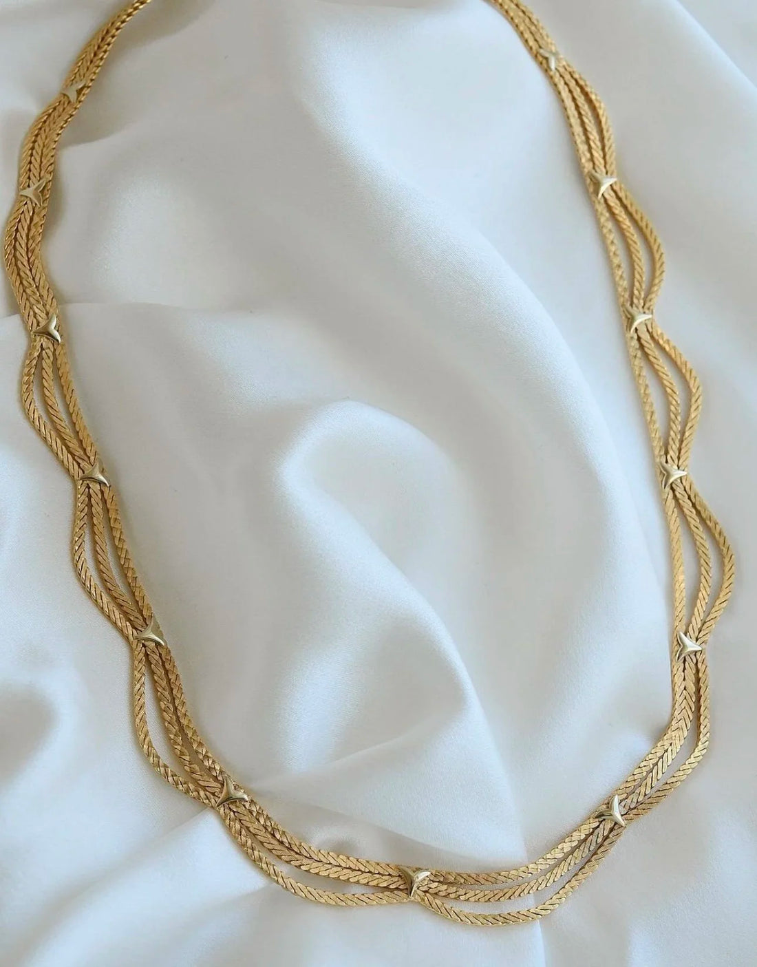 Extraordinary TWO-SIDED Sexy Drape Necklace Italian Vintage 18K Gold