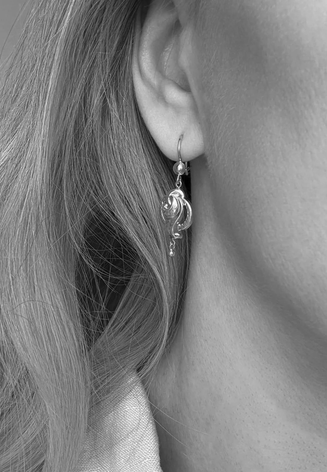 Rare Antique Swirl Dangle Earrings 18K Rose Gold