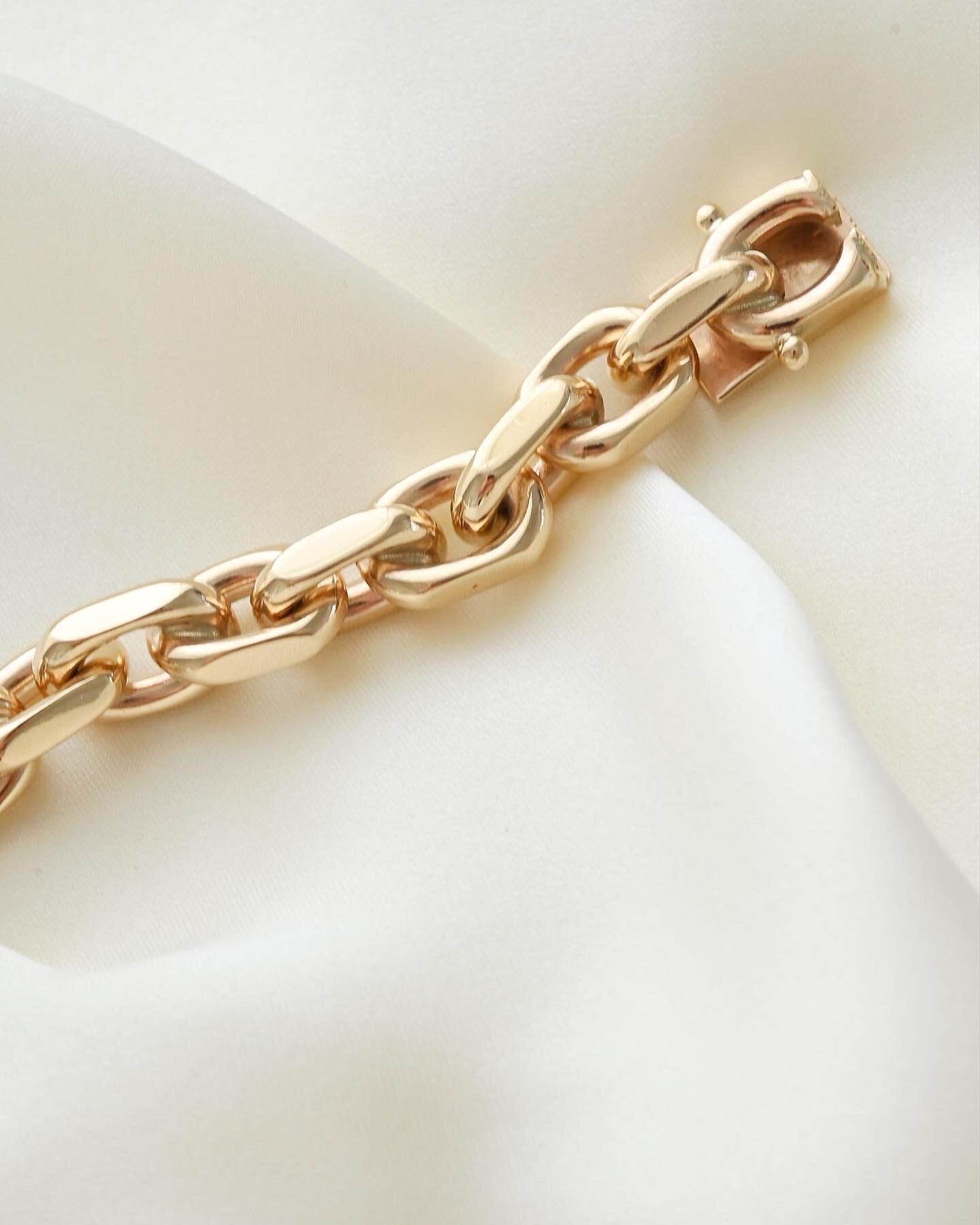 The Ultimate Danish Vintage 63 Grams Jumbo Anchor Bracelet 14K Gold 1960s