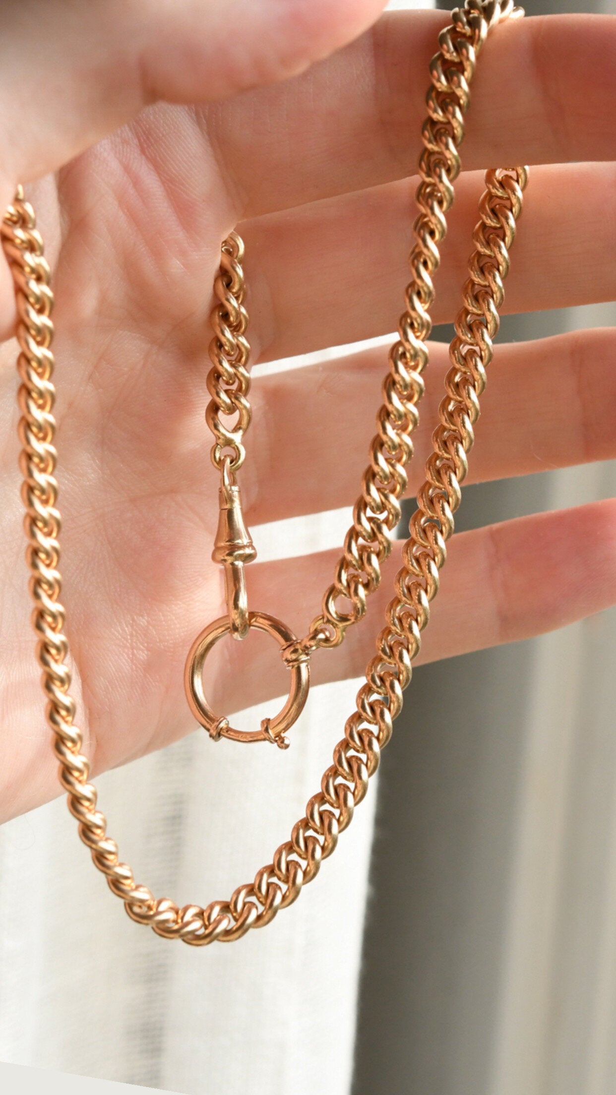 Sublime Antique Watch Chain Necklace 14K 47,8 grams