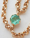 Masterly Natural Emerald Necklace 18K Gold
