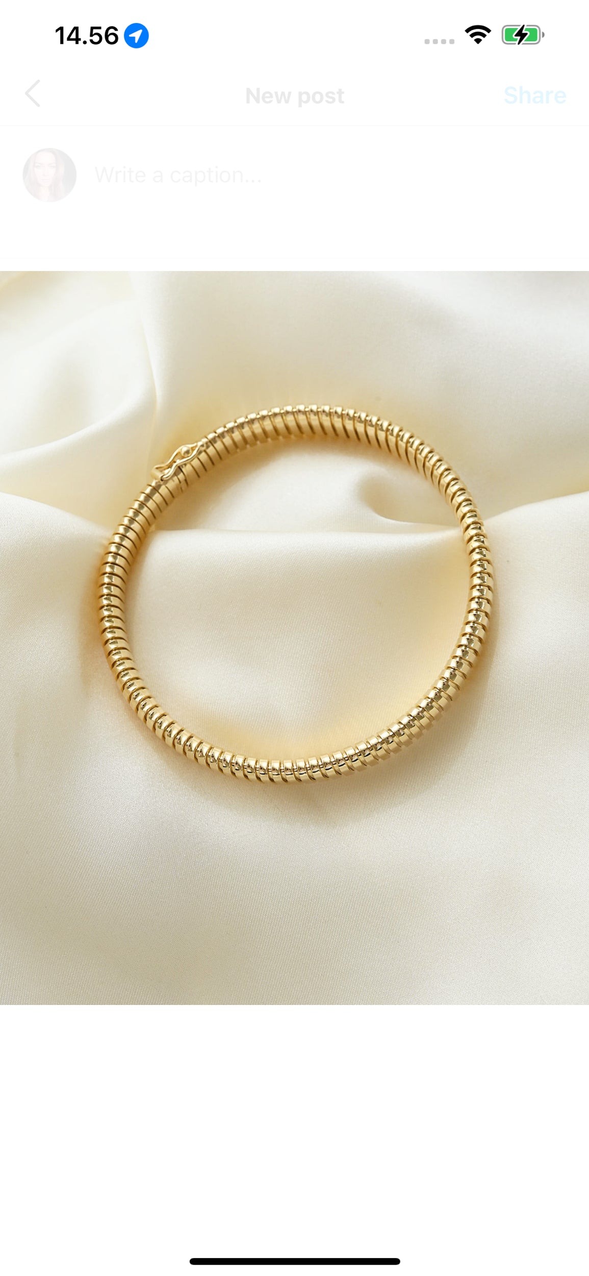 Rare Vintage Tubogas Bracelet 14K Gold 1970s