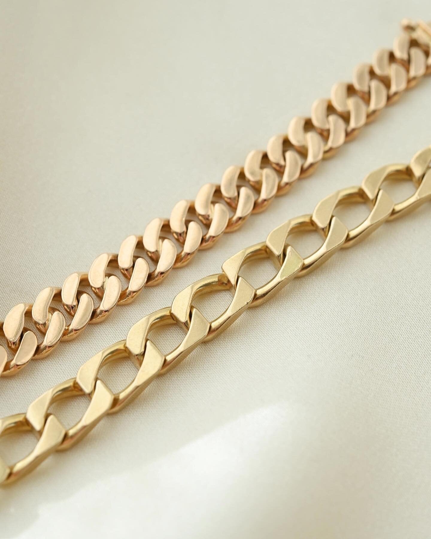 Rosy Toned 1963 Curb Link Bracelet 18K Gold