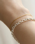 Beautiful Dainty Italian Curb Link Bracelet 18K Gold