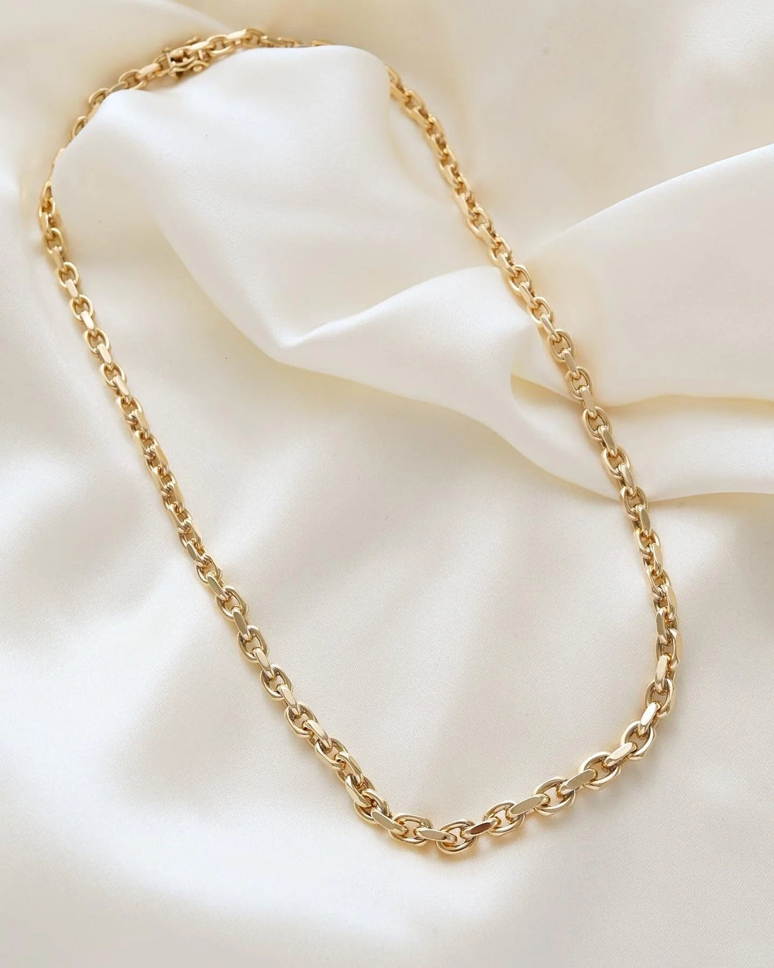 Perfect Chunky Wide Danish Anchor Link Chain 14K Gold