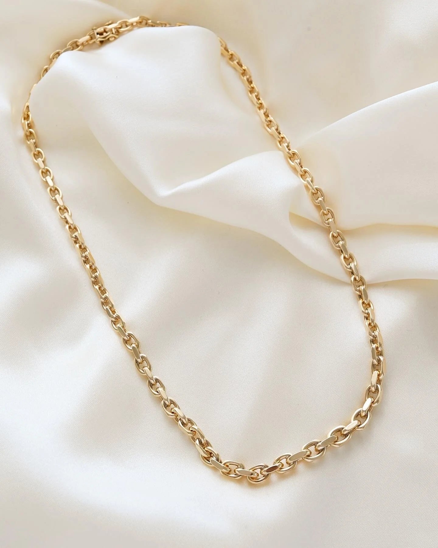 Perfect Chunky Wide Danish Anchor Link Chain 14K Gold