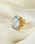The Perfect Vintage Ring Baby Blue Spinel 14K Gold 1950s