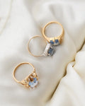 Beautiful Old Baby Blue Spinel Rings 18K Gold 1920-1950