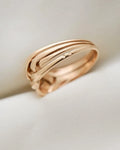 Rare Vintage Puzzle Ring Size 8 US 18K Rose Gold