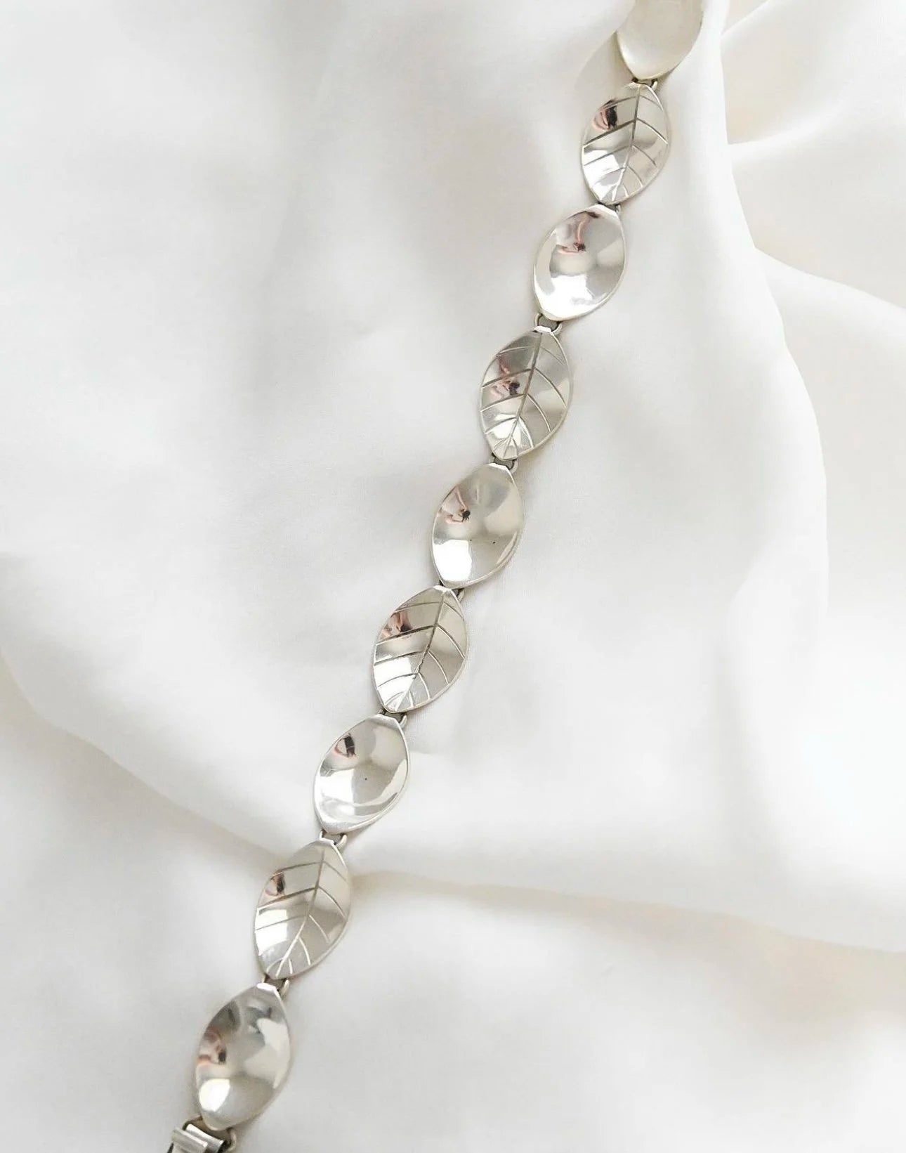 Stunning Old Swedish Leaf Dream Bracelet Silver