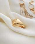 Swedish Vintage Signet Ring Incribed Latin 18K Gold Beg. 1900s