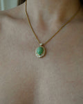 The Biggest Baddest Jade and 1.78 Diamond Pendant With Chain 14K Gold
