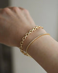 Stunningly Gorgeous Chunky Danish Vintage Anchor Link Bracelet 14K Gold