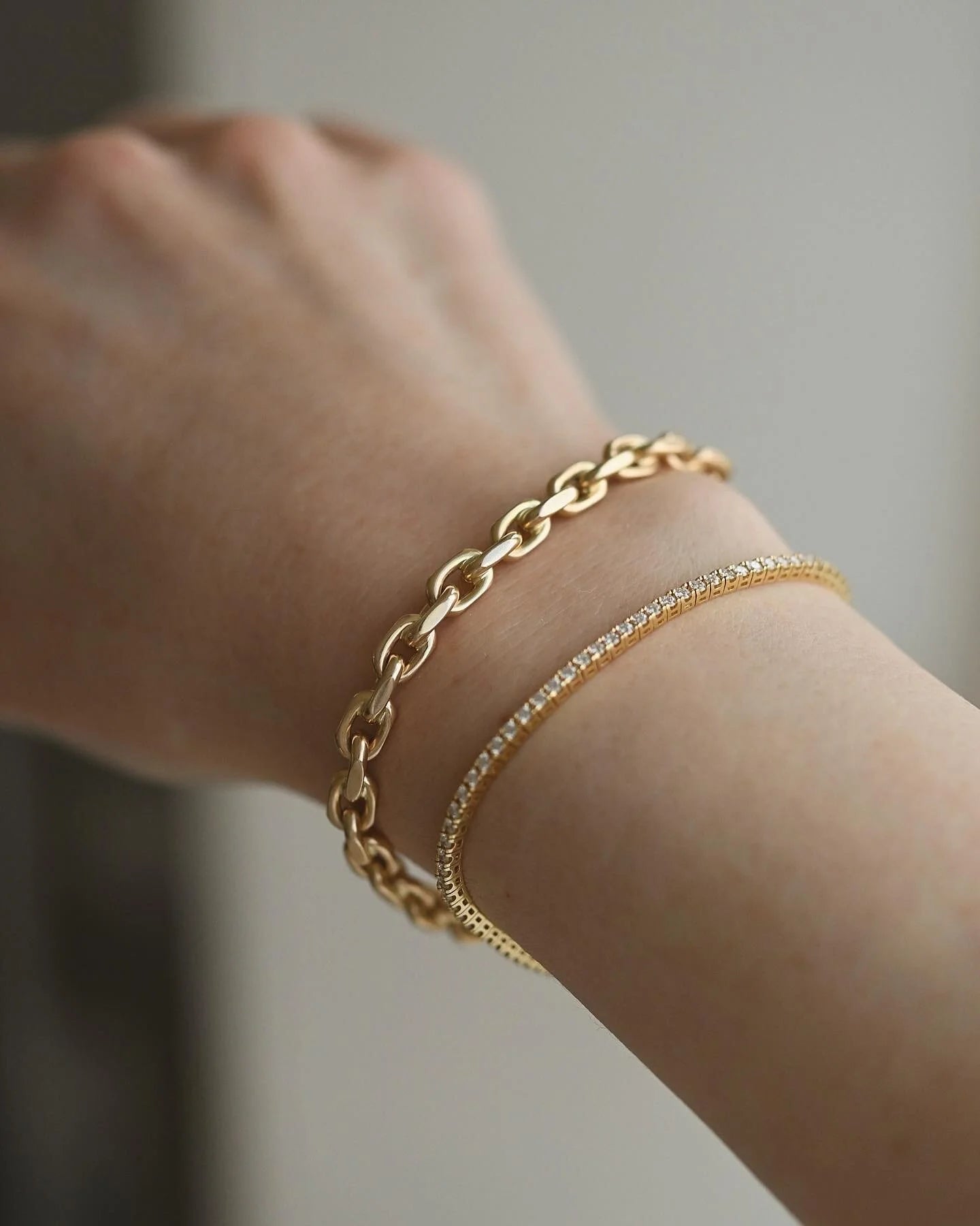 Stunningly Gorgeous Chunky Danish Vintage Anchor Link Bracelet 14K Gold